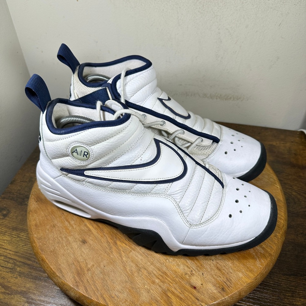 Nike Air Shake Ndestrukt White Navy 880869-102 Mens 11.5 Basketball Shoes
